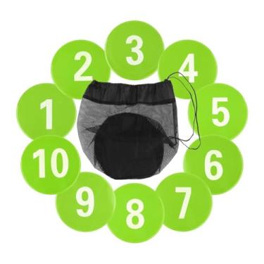 Imagem de UGPLM 10 marcadores de piso numerados, almofadas de marcação de treinamento, equipamentos de exercício, marcadores de disco plano para atividades esportivas, Verde