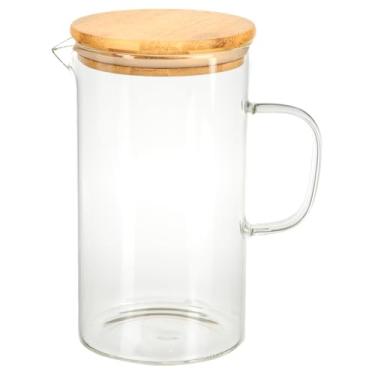 Imagem de Jarra De Vidro Borossilicato Tampa Bambu 1 Litro Suco Água