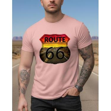Imagem de Camisa Masculina Estampada Route 66 Algodão Premium Estilosa - Versitz