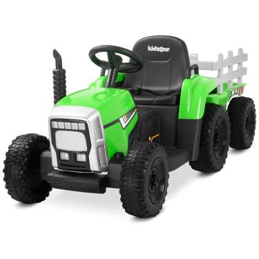 Imagem de Trator Elétrico Infantil com Pneus de EVA e Motores Duplos de 35W, 12V 7AH, Kidzone, Verde