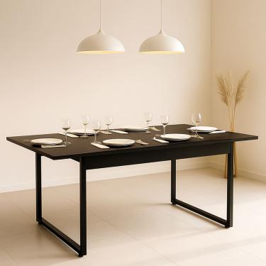 Imagem de Mesa de Jantar Retangular 160x80 Para Sala De Estar E Cozinha Estilo Industrial