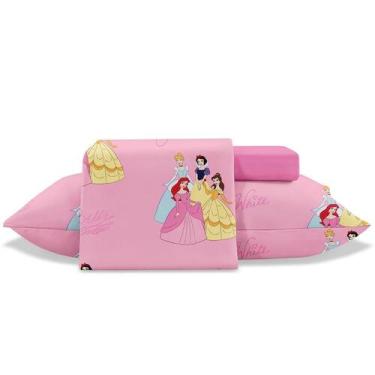 Imagem de Jogo de cama Infantil Disney Personagem 300 Fios Jolitex 3pc, Princesa