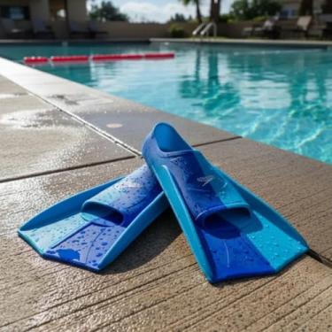 Imagem de Nadadeira Natação Speedo Dual Swim Fin Pé de Pato Treinamento Fortalecimento (Azul, 40/41)