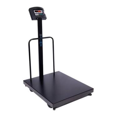 Imagem de Balança Plataforma 300kg Bat 50x60cm C/ Rodas e Grade Welmy com Inmetr
