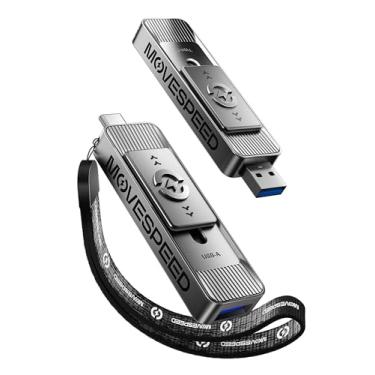 Imagem de MOVE SPEED 4 TB 1050 MB/s Leitura de Alta Velocidade Unidade Externa Duas Portas USB 3.2 e Tipo-C para iPhone 17 Mac, iPad, Android - Ideal para criadores, fotógrafos, transferência rápida de arquivos