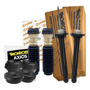 Imagem de Par de Amortecedores Traseiros com Batentes e Buchas Suspensão Traseira Compatível com Gol G2 G3 G4 e Parati 1998 a 2014