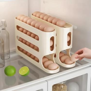 Imagem de Porta Ovos Deslizante Organizador Para Geladeira 4 Camadas