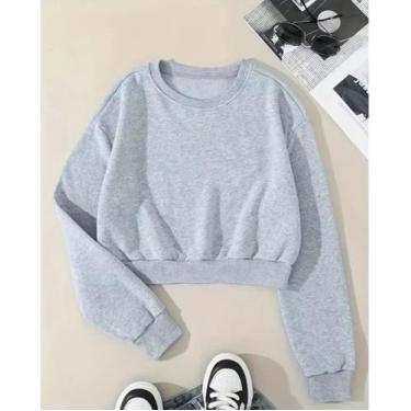 Imagem de Cropped Feminino Moletom Básico  Tecido Macio e Quentinho - TRAJANO ST