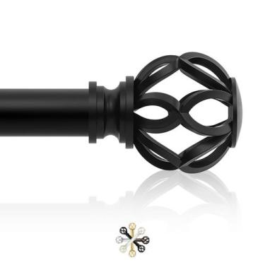 Imagem de Varão de cortina TVWOO Black Decorative Farmhouse 180-360cm