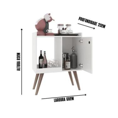 Imagem de Aparador De Sala Buffet Madeira Pequeno Industrial Retro Adega Pés Pal