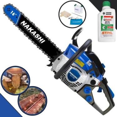 Imagem de Motosserra Motor Serra Nakashi NCS400 À Gasolina 40cc Sabre 16' de Alt