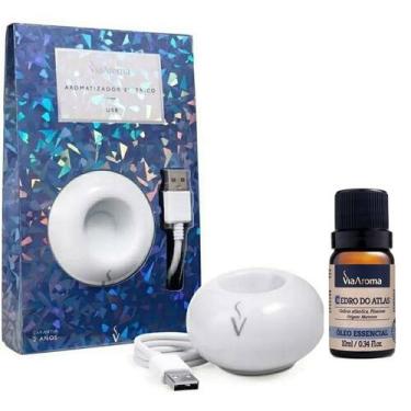 Imagem de Aromatizador Difusor Portátil Usb Com Led + Óleo Essencial Via Aroma, 