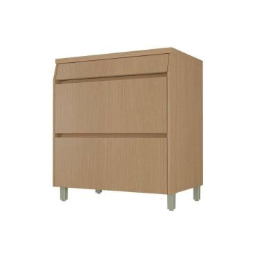 Imagem de Balcão De Cozinha Modulado C- Tampo Simone Mendes C- 1 Porta E 1 Gaveta 80cm Carvalho-greice - Nesher