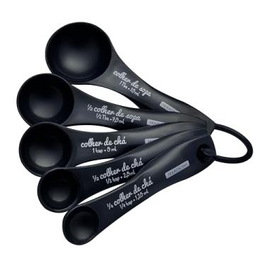 Imagem de Jogo de Colheres Medidoras Tramontina Utilità em ABS Grafite 5 Peças