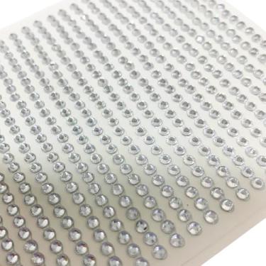 Imagem de Cartela de Strass Adesivo Decorativo, 18 Folhas com Cristais Brilhantes para Carnaval, Festas e Maquiagem, Design (6)