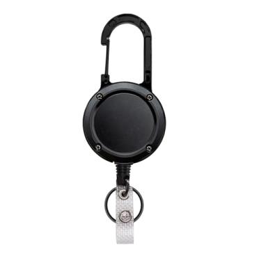 Imagem de Porta-crachá tático - carretel resistente com clipe retrátil, chaveiro, porta-cartão de identificação (preto N)