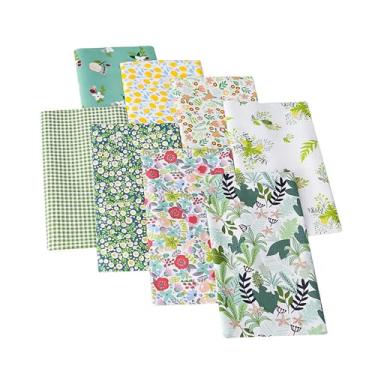 Imagem de 8 peças de tecido de algodão faça você mesmo, estampa 100% algodão, feito à mão, para costura de artesanato DIY, tema impresso em quartos quadrados de costura artesanato decorativo 25 x 25 cm
