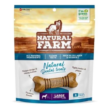 Imagem de Petisco Dental Raças Grandes Cães Anti Bafo E Tártaro 8unds Snack 448g Natural Farm