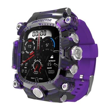 Imagem de Capa de relógio iG-3200 para Apple Watches 10 de 46 mm com capa, capa robusta de silicone para Apple Watch série 10 de 46 mm, capa de proteção total masculina, roxa