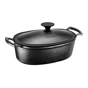 Imagem de Caçarola Retrô Oval Tampa Ferro Panela Mineira 35x24,5cm 5L