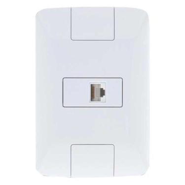 Imagem de Tomada Fone Americano Rj11 - Conjunto Linha Aria Tramontina - Branco - Modular - Fixação Facilitada