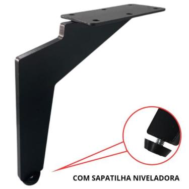 Imagem de kit c/ 4 pes 15cm alt. estilo industrial ferro macico para sofá e polt