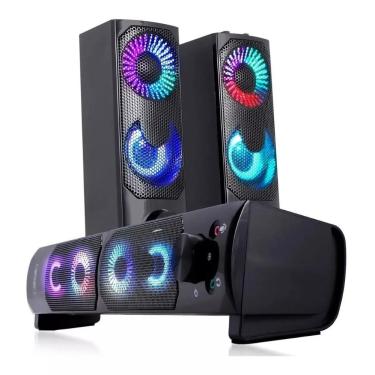 Imagem de Caixa De Som Para Computador 2x1 - Barra ou Par Potência 12w Rms Kp-6040