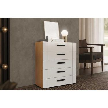 Imagem de Cômoda Solteiro Lisboa C- 5 Gavetas Freijo-creme - Politorno