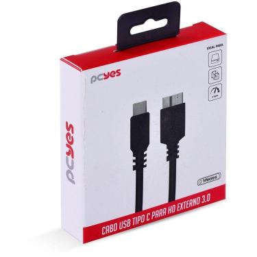 Imagem de Cabo Usb Tipo C Para Micro Usb B 3.0 1m Preto - P3ucmbp-1