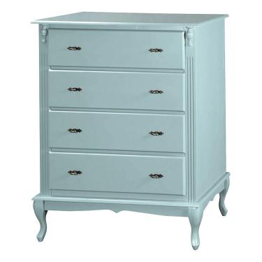 Imagem de Cômoda Luiz Xv 4 Gavetas 1030 Laca Azul Bebê