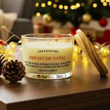 Imagem de Vela Perfumada Decorativa Natalina Artesanal - Ideal para Lembrancinha Vela Aromática Natural com Cera de Coco e Pavio de Algodão, Relaxamento, Decoraçao e Presente Natal 120g (Canela)