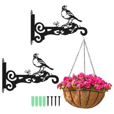 Imagem de Suporte de plantas suspensas de 25,4 cm, ganchos de plantador para cestos pendurados, cabide de parede resistente de metal para plantas ao ar livre, ambientes internos, lanterna, alimentadores de