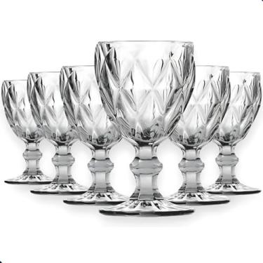 Imagem de Conjunto de 6 Taças Diamond em Vidro 340ml – Elegância e Resistência para Vinho, Água, Sucos e Coquetéis