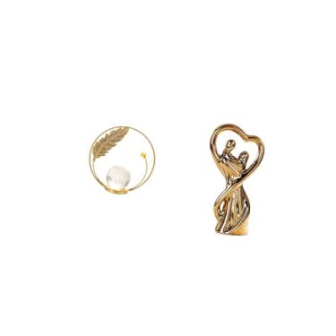 Imagem de Fenteer Escultura de Metal em Forma de Bola de Cristal Representando Amantes, Estatueta Decorativa para Mesa, Suporte para Corredor, Lareira, Quarto, Sala de