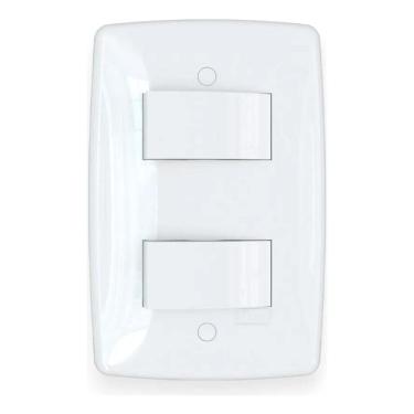 Imagem de 3X Conjunto Interruptor Duplo Simples Com Placa Linha Finess