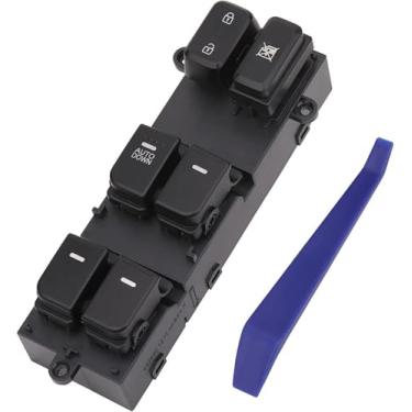 Imagem de Mian Window Switch Power Control Button Front Left Driver Side Compatible with 2011 2012 2013 Kia Optima, Replacement OEM 93570-2T000, 1 Auto 16 Pins Orange Light