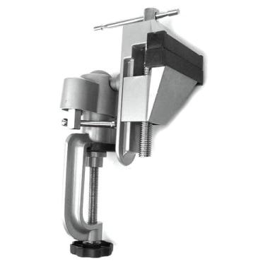 Imagem de Torno de mesa resistente com base giratória de 360 graus, ajuste de inclinação de 45 graus, braçadeira de bancada de 7,6 cm, ferramenta de oficina resistente para projetos de artesanato e bricolage