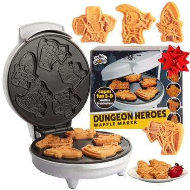Imagem de Mini máquina de waffle elétrica Dungeon Heroes - Eat Wizards Fighters Clérigos para diversão no café da manhã de Halloween - Panquecas inovadoras em minutos, dragão de fantasia antiaderente para