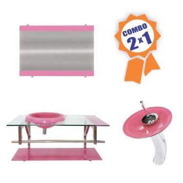 Imagem de Combo 2 em 1 - Gabinete 90cm Áustria + Torneira Ibiza - EKASA, Rosa