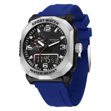 Imagem de Relógio Digital Masculino Dual Display Esportivo À Prova D `Água Impermeavel 5atm