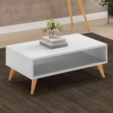 Imagem de Mesa de Centro Para Sala de Estar Pés Palito Cannes L03 Branco - Lyam 