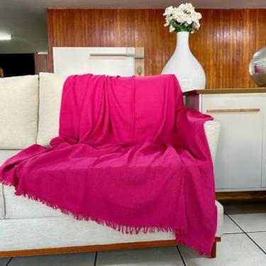 Imagem de Manta para Sofá Capa Protetora 2,40 x 1,80 Gigante Algodão Cama Decorativa Colcha Coberta(Rosa Pink)