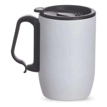 Imagem de Caneca Copo Térmico Inox 350 Ml Café Chá Chocolate + B Branc