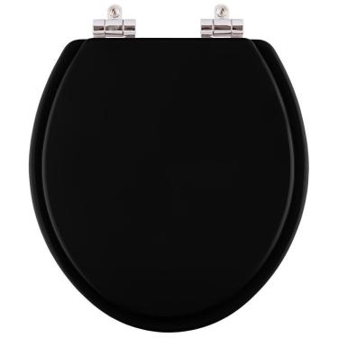 Imagem de Assento Sanitário Poliéster Soft Close Iris Preto Para Vaso Mari