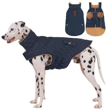 Imagem de Vitiswap Casaco de inverno para cães, impermeável, quente, para cães grandes, meninos, colete ajustável para animais de estimação à prova de vento, roupas para clima frio, roupa de neve para cães com