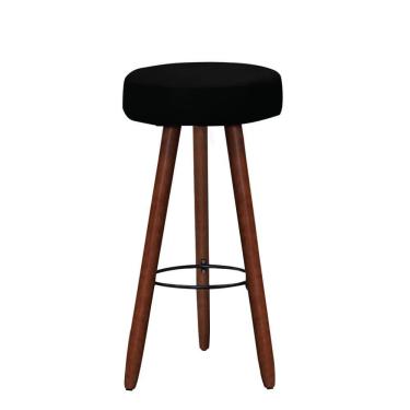 Imagem de Banqueta Alta Estofada Dalia Com Pés Em Madeira