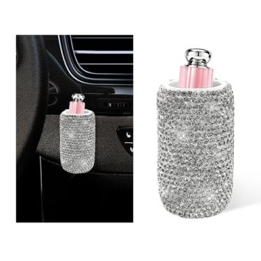 Imagem de NYTKL Suporte de protetor labial vertical para carro, organizador de batom com strass brilhante, suporte de protetor labial para veículos, protetor labial vertical e isolante, decoração interior