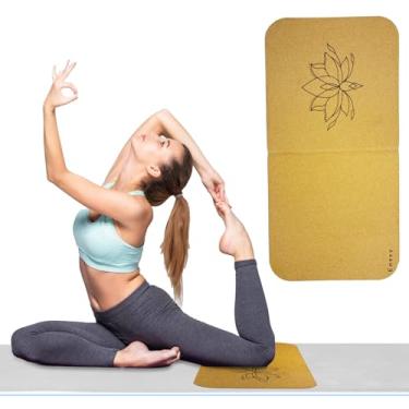 Imagem de Enssy Tapete de almofada de joelho de cortiça, dobrável com 8 mm de espessura, leve, para ioga, exercício, ginástica, proteção para piso/cadeira