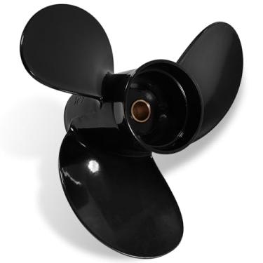 Imagem de YOUNG PROPS Hélice de barco externo de 8,5 x 6,5 substituição OEM #48-897610A10 para motores Mercury 8-9,9HP Alumínio de 3 pás 8,5 Diâmetro x 6,5 Hélice de passo 12 dentes RH