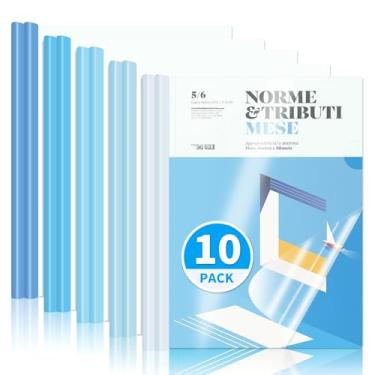 Imagem de WORPSON Pacote com 10, capas de relatório transparentes com barra deslizante, capacidade para 50 folhas – Pastas de apresentação para letras e folhas A4, fichários de currículo e documentos para